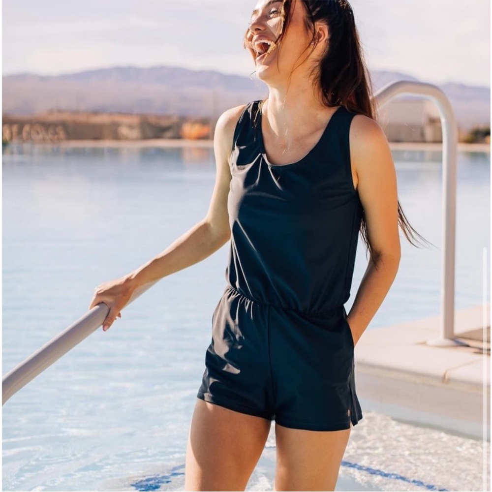 HONEY MARK Women's BLUE GRAY Swim Romper NWT VARIOUS SIZES